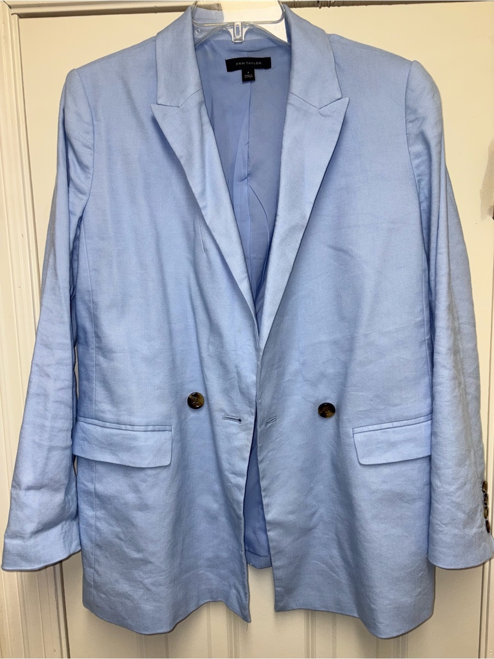 Ann Taylor Powder Blue Double-Breasted Blazer